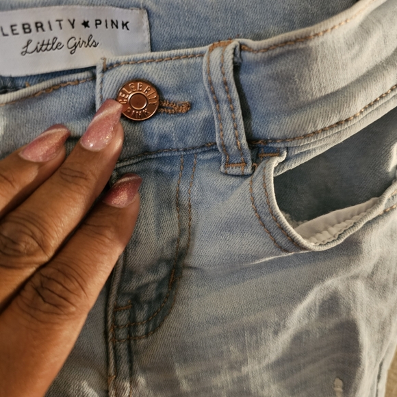 Celebrity Pink Light Wash Distressed Kids Jeans - Picture 6 of 13